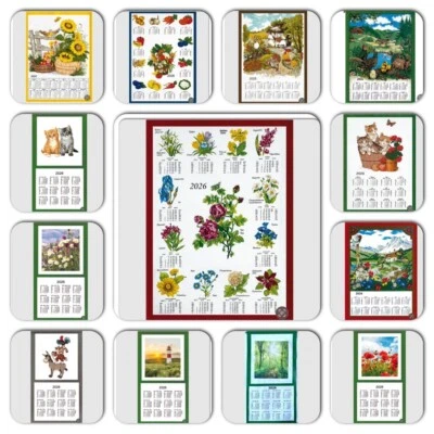 Stoffkalender 2026 , Textilkalender, Wandkalender, 45x65cm und 35x65cm,Baumwolle - Bild 1 von 4