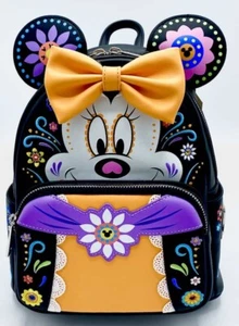 LOUNGEFLY DISNEY MINNIE MOUSE SUGAR SKULL DIA DE LOS MUERTOS MINI BACKPACK - NWT - Picture 1 of 8