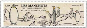 fsat 2024 taaf antarctic Penguins in the TAAF manchot pingouin ice floe 1v mnh - Picture 1 of 1