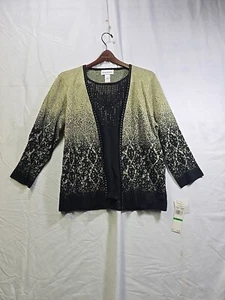 Camisa cárdigan Alfred Dunner para mujer clásicos de otoño frente abierto talla grande nueva con T - Imagen 1 de 11