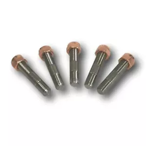 INCONEL TURBO STUD & COPPER LOCK NUT FOR DUMP PIPE SET OF 5 - M8 X 1.25 X 55MM - Picture 1 of 3