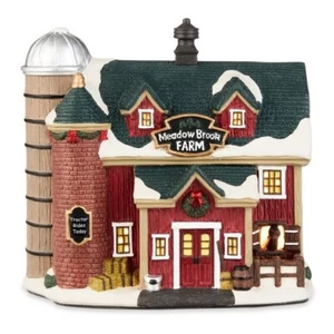 HOLIDAY TIME CHRISTMAS VILLAGE HOUSE - MEADOW BROOK FARM W/ HORSE - Picture 1 of 4