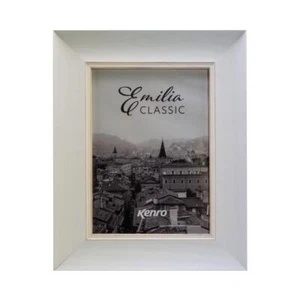 Kenro Emilia Classic White Wood Photo Frame with Ivory Mount - Picture 1 of 8