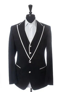 Dolce & Gabbana White Trimmed Three Piece Tuxedo 31577 - Picture 1 of 5