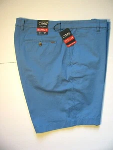 CHAPS Men Shorts Blue Chino Flat Front Stretch Waist 42 Inseam 9 NWT - Picture 1 of 6