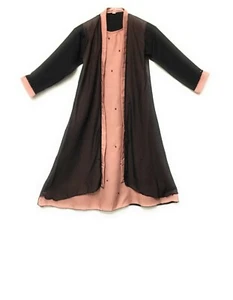 NIÑOS NIÑAS NEGRO ABAYA JILBAB MEZQUITA MADRESSAH ROPA ISLÁMICA - Imagen 1 de 1