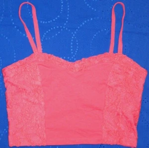 NWT - Hollister Coral Midriff Camisole Style Cotton Spandex Top  Women's L Large - Picture 1 of 8