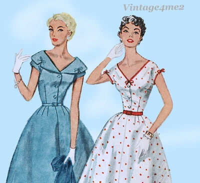 Simplicity 4635: 1950s Stunning Uncut Misses Dress 32 B  Vintage Sewing Pattern - Image 1 of 4