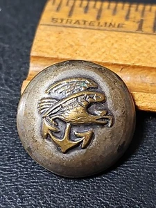 Unknown Year Maker Navy Type EAGLE & ANCHOR Uniform Coat Uniform Button  7/8"  - Picture 1 of 5