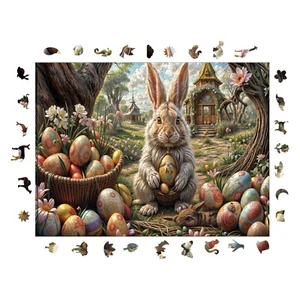 Wooden Puzzles for Adults, Easter Garden Premium Jigsaw Puzzles, 450 Pieces - Picture 1 of 5