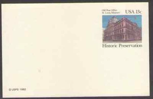 US. UX97. 13c. Historic Preservation. Postal Card. MNH. 1982 - Picture 1 of 1