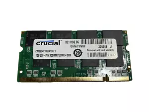 Crucial Technology CT12864X335 1GB PC2700 DDR-333MHz 200-PIN SO-DIMM - Picture 1 of 1