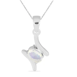 0.72Carat Ethiopian Opal Pendant 925 Silver Necklace Chain Welo Opal Top - Picture 1 of 10