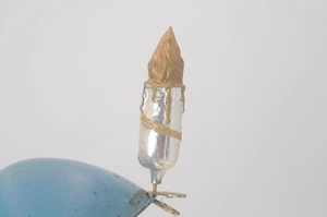 Vntg 5" Ornament Glass Silver and Gold Glitter Clip on Candle Tree Decor Box #21 - Picture 1 of 7
