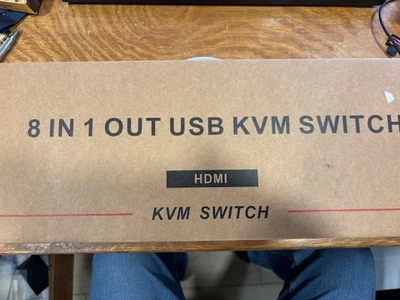 MT-VIKI 8 Port HDMI KVM Switch 4K@30HZ USB2.0 8 in 1 Out Switcher 1U Rack Mount - Image 1 of 4