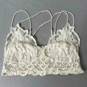 FP One Free People White Lace Strappy Tank Top Bohemian Boho Western size Small - Picture 1 of 7