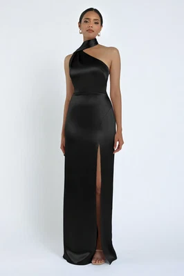 JENNY YOO Hepburn Dress Satin Black Women's Size 2 NEW $310 - Image 1 of 4