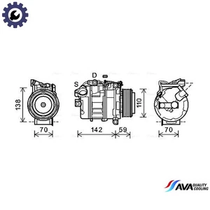 COMPRESSOR AIR CONDITIONING BWAK418 FOR BMW 5/F11/F10 7/F01/F02/F03/F04 B 2.5L - Picture 1 of 9