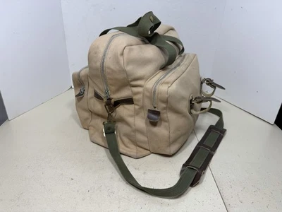 Vintage Orvis Fishing Tackle Canvas Shoulder Bag With Leather Pole Straps (Rv) - Image 1 of 4