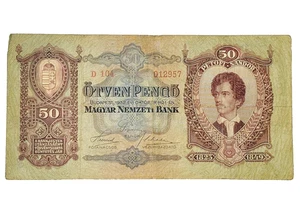 1932 Hungarian 50 Pengő banknote Hungary Europe Money Collectible Paper Currency - Picture 1 of 2
