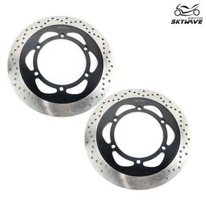 Pair Round Front Brake Rotors for HONDA ST 1100 ST1100 Pan European 1990 91-02 - Picture 1 of 5