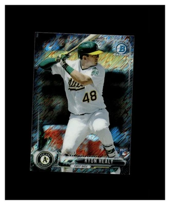 2017 Bowman Chrome Mini Black Shimmer Refractor #35 Ryon Healy RC /100 Athletics - Image 1 of 2