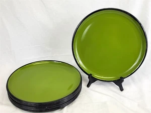 12 piatti vintage El Patio porcellana verde smaltata 11 3/4" ~ T501 - Foto 1 di 9