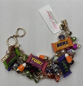 Neu mit Etikett authentisch Betsey Johnson Halloween Bettelarmband Katze Süßigkeiten Spinne 128 $ - Bild 1 von 14