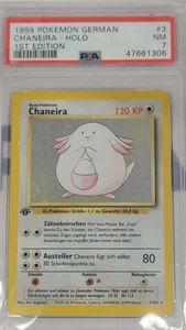 Pokemon Base Set 1st Edition GERMAN Chansey Chaneira 3/102 PSA 7 - Picture 1 of 2