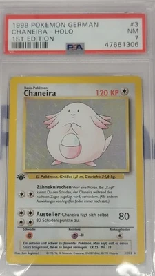 Pokemon Base Set 1st Edition GERMAN Chansey Chaneira 3/102 PSA 7 - Image 1 of 2