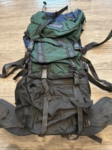 Vintage Jansport Daypack Rucksack Wandern Made in USA Grün Azteken Geometrisch - Bild 1 von 8
