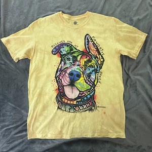 THE MOUNTAIN Adult T-Shirt Large Yellow Pit Bull Rescues Are My Favorite Breed - Picture 1 of 7