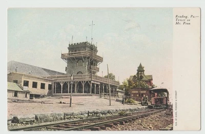 Dives Pomeroy & Stewart AD Reading PA Trolley TOWER & HOTEL MT PENN Postal DB Foto 1 de 2