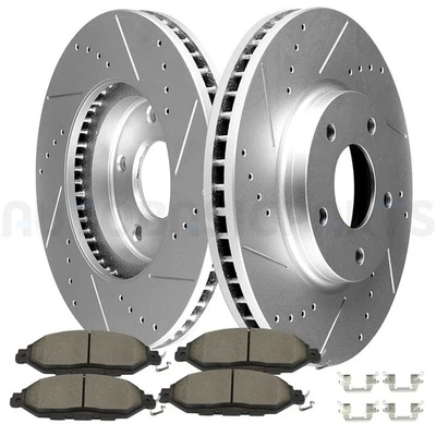 Para Nissan Pathfinder 2016 6 piezas rotor de freno de disco y pastilla de cerámica delantera izquierda derecha Foto 1 de 4