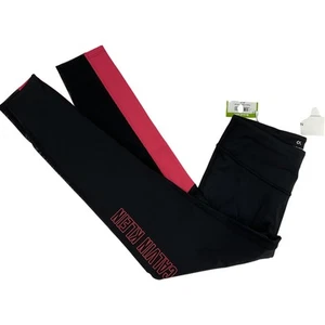 Calvin Klein Performance XS Leggings Black Pink Stripe XS Wick Stretch - Picture 1 of 8