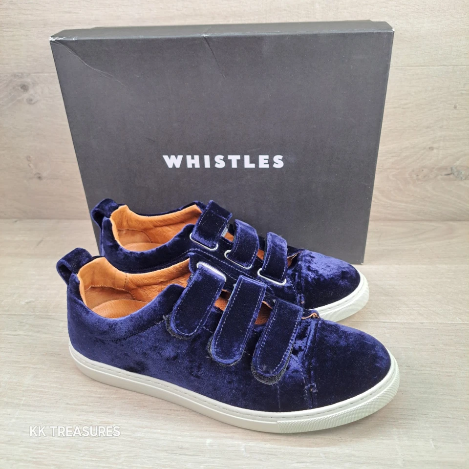 Whistles Aith Velvet Trainers Blue Shiny Casual Shoes Womens UK6 EU39 - Image 1 of 4