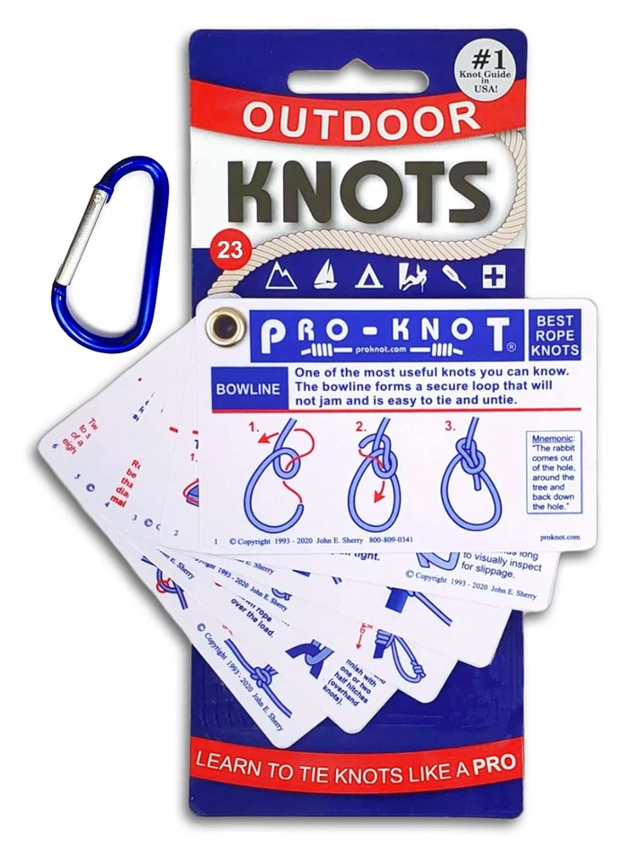 17 Best Outdoor Rope Knots for Camping Boating Hiking Scouts - Waterproof Cards