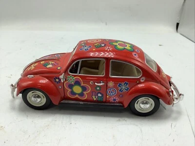 7-дюймовая литая модель игрушечного автомобиля Kinsmart 1967 VW Volkswagen Beetle наклейка 1:24 красная - Изображение 1 из 4