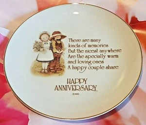 Vintage Lasting Memories Decorative Plate Happy Anniversary 6"Dia - Imagen 1 de 5