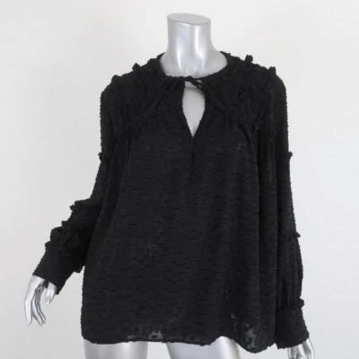 Blusa IRO Montana negra con volantes Fil cupé talla 36 manga larga Foto 1 de 4