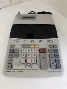 SHARP TAX ADDING MACHINE Calculator MODEL EL-2192RII, 12 Digit, 2 Color PRINTER - Picture 1 of 6