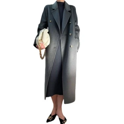 Mujer Retro Otoño e Invierno Nuevo Doble Cara Cachemir Moda Lana Abrigo Foto 1 de 4