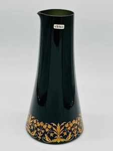 Brocca in vetro fumè nero Limoges Chamart Views vaso cocktail accento oro 9,5" - Foto 1 di 8