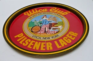 Bandeja publicitaria de metal para servir cerveza Utica Club Pilsner Lager de colección 10,75" - Imagen 1 de 5