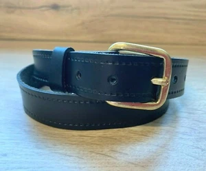 NEW BOYS CHILDS CHILDRENS BLACK REAL LEATHER BELT 25mm SCHOOL WEDDING SUIT New  - Picture 1 of 3