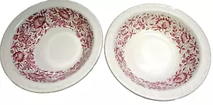 Syracuse China Roxbury rot Eisschalen Rand Set 2 Obst 6 in USA Restaurant - Bild 1 von 8