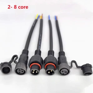 2-8 core LED Strip waterproof connector plug with dust cover Cable Male/Female - Picture 1 of 5