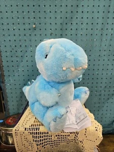 FAO Schwarz Glow Brights Alive With Sound & Light 12" Blue Dinosaur, Very Soft - Picture 1 of 11