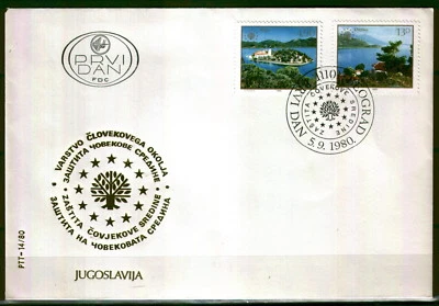 1848 - Yugoslavia 1980 - Protección Europea de la Naturaleza - Lago - FDC Foto 1 de 2