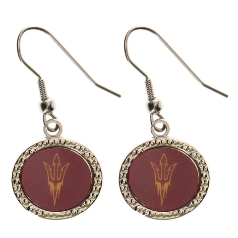 Women's Arizona State Sun Devils WinCraft Round Dangle Earrings Cover